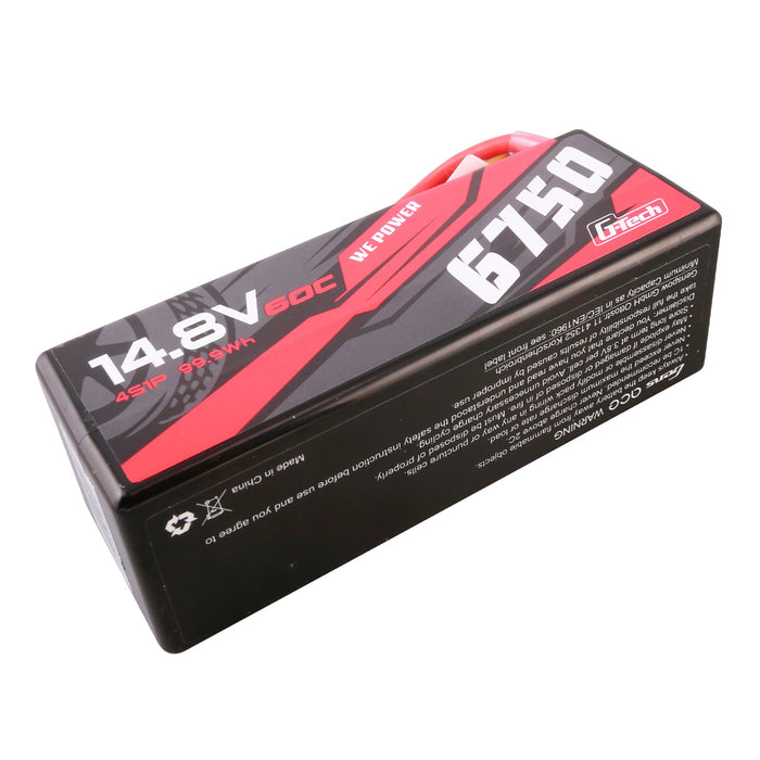 Gens Ace G-Tech 6750mAh 14.8V 60C 4S1P Hardcase Lipo Battery (XT90)