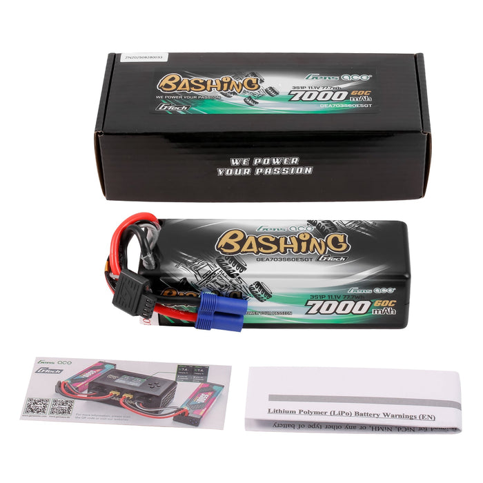 Gens Ace G-Tech Bashing 7000mAh 3S 60C 11.1V HardCase HV Lipo Battery (EC5)