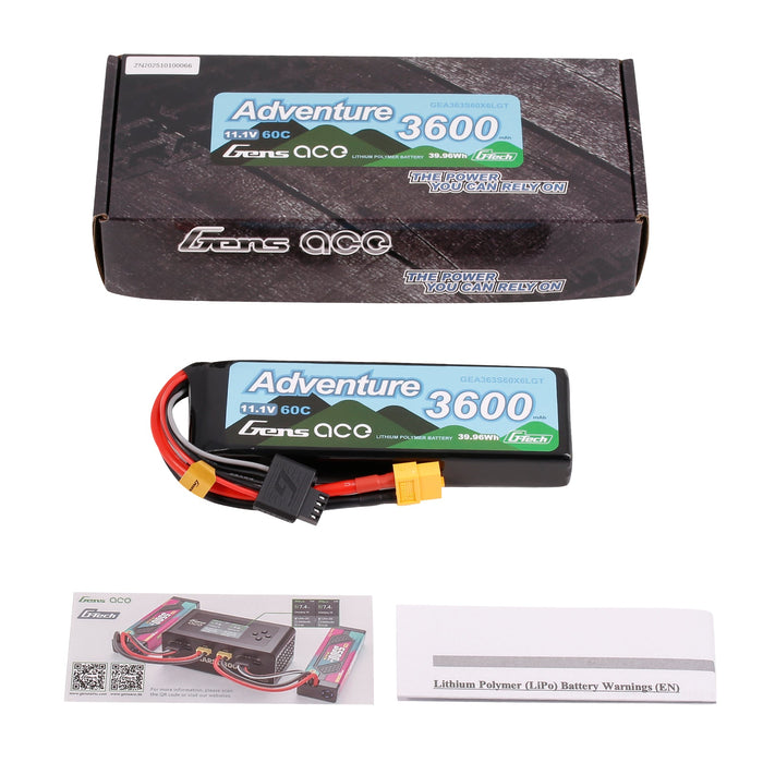 Gens Ace Adventure G-Tech 3600mAh 3S 60C HV LiPo (XT60)