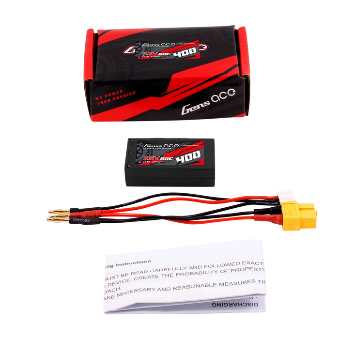 Gens Ace 400mAh 2S1P HV 60C LiPo (XT60)