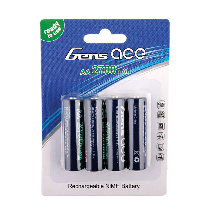 Gens Ace 4PCS AA NIMH 2700mAh 1.2V Battery