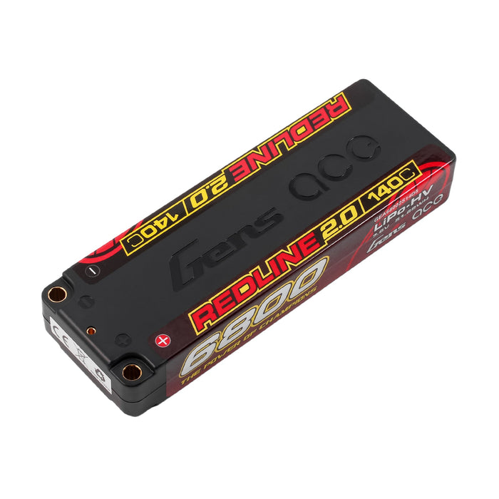 Gens Ace Redline 2.0 6800mAh 2S1P 7.6V 140C HardCase HV Lipo Battery