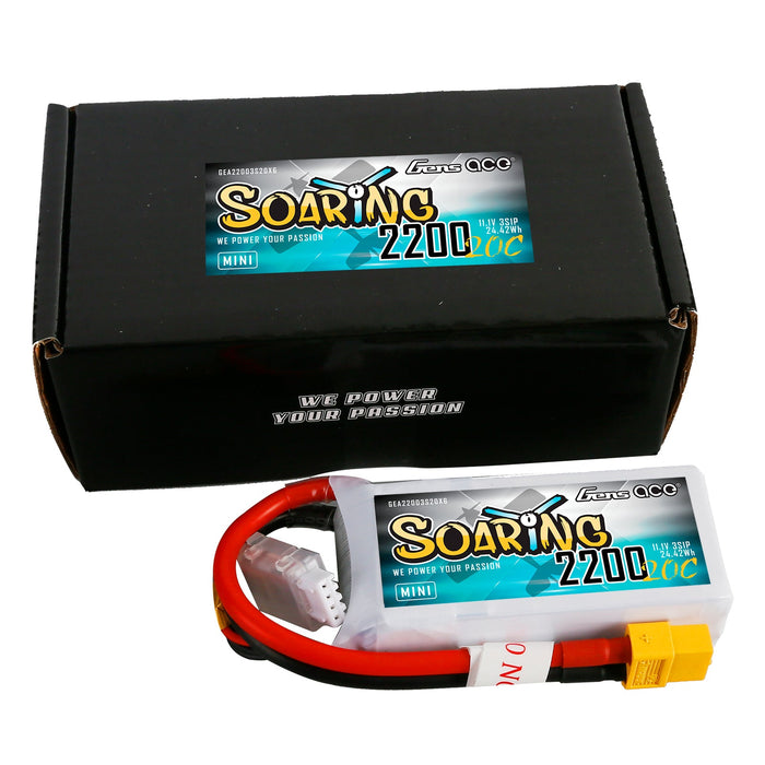 Gens Ace Soaring 2200mAh 3S 20C 11.1V LiPo (XT60)