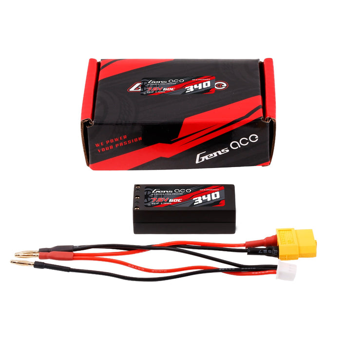 Gens Ace 340mAh 2S HV 60C LiPo (XT60)