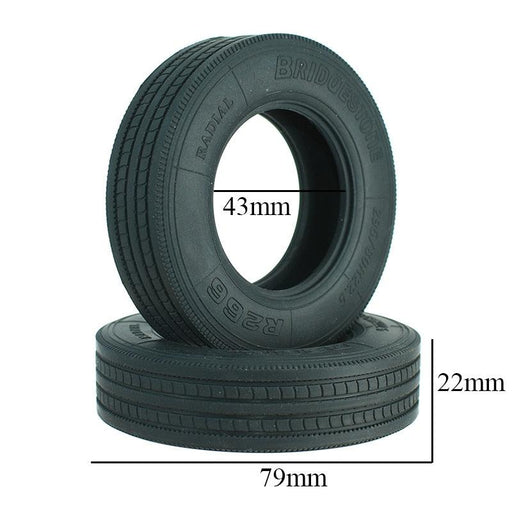 1Pair 22/28mm Tires for 1/14 Truck (79mm Rubber) Band en/of Velg CGRC Narrow Tire 2pcs 