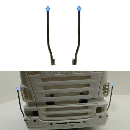 1Pair Side Vertical Light Pole Light for Tamiya Truck 1/14 (Metaal) Onderdeel RCATM 