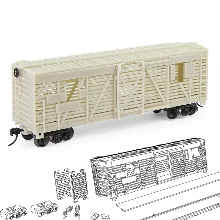 1PC HO Scale Cattle Freight Car 1/87 (Plastic, Metaal) C8767JJ - upgraderc