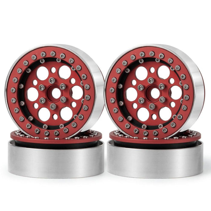 1PC/4PCS 2.2 Beadlock Wheel Rim for 1/10 Crawler (Aluminium) Band en/of Velg Yeahrun Matte Red 4PCS 