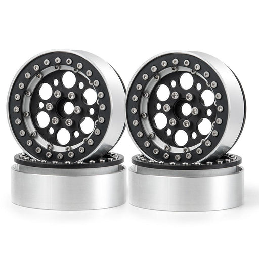 1PC/4PCS 2.2 Beadlock Wheel Rim for 1/10 Crawler (Aluminium) Band en/of Velg Yeahrun Black Silver 4PCS 