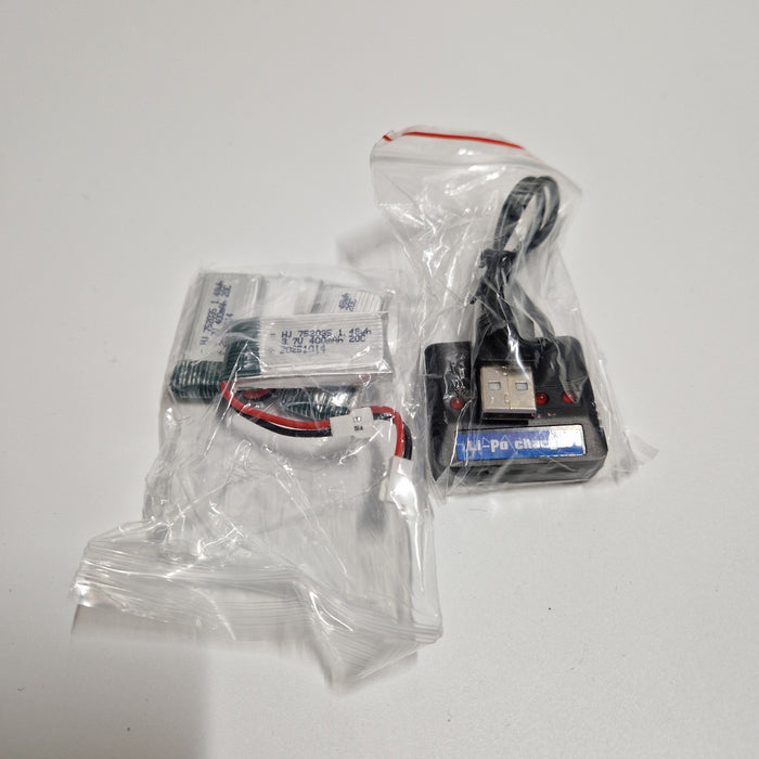 3PCS OEM 3.7V 400mAh Lipo Accu w/ Charger (Retour)