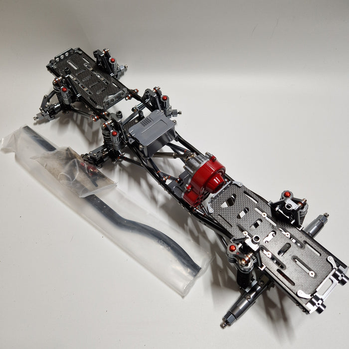 Upgraded 6x6 Chassis Frame w/ Gearbox for Axial SCX10 1/10 (Metaal) (Retour)