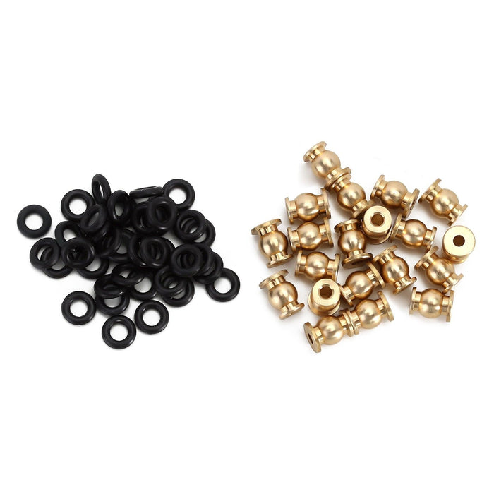 20PCS Joint Balls w/ O-rings for Axial SCX24 1/24 (Aluminium/Brass) Onderdeel Injora 