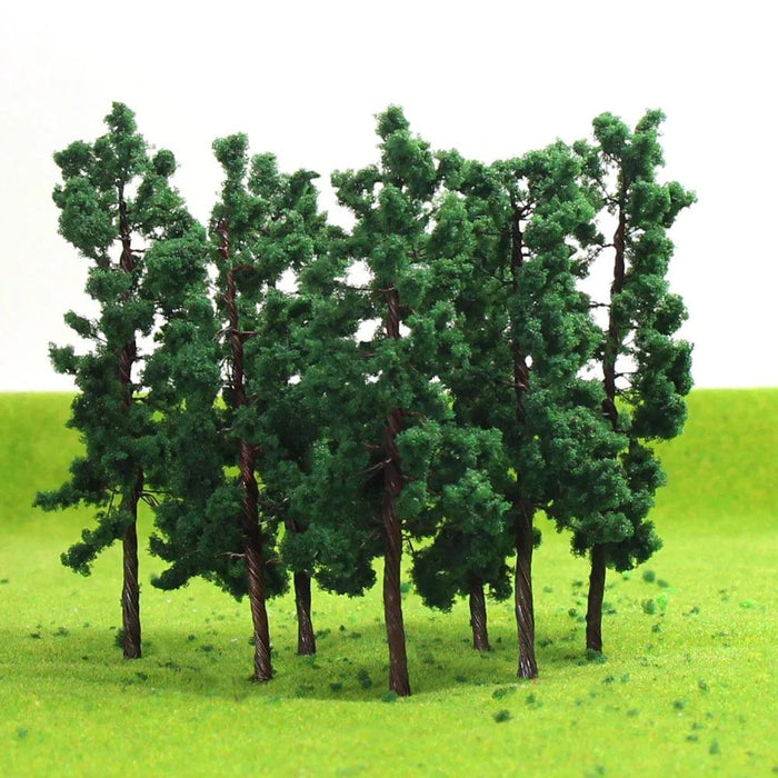 20PCS OO HO Scale 80mm Model Green Trees 1/87 (Plastic) D8030 - upgraderc
