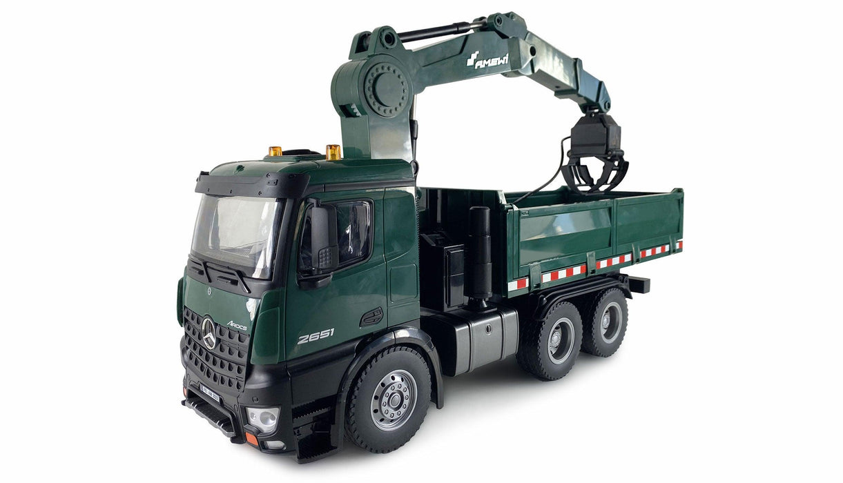 Amewi Benz Arocs Licence Crane Truck w/ Tipper 1/14 PNP (groente)