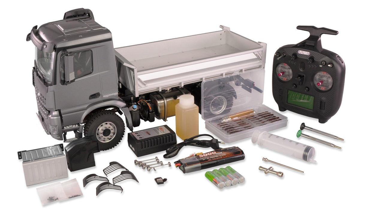 Amewi Mercedes-Benz Arocs Hydraulic Dump Truck Pro 4x4 1/14 PNP (Metaal, grijs)