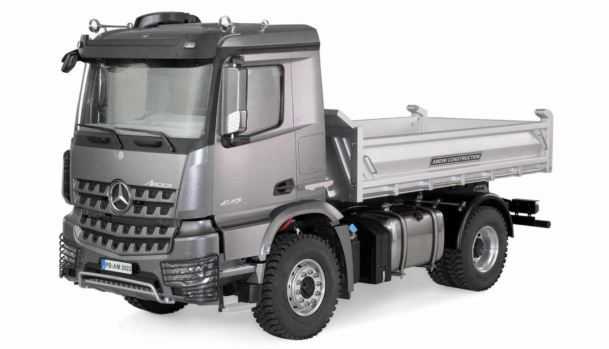Amewi Mercedes-Benz Arocs Hydraulic Dump Truck Pro 4x4 1/14 PNP (Metaal, grijs)
