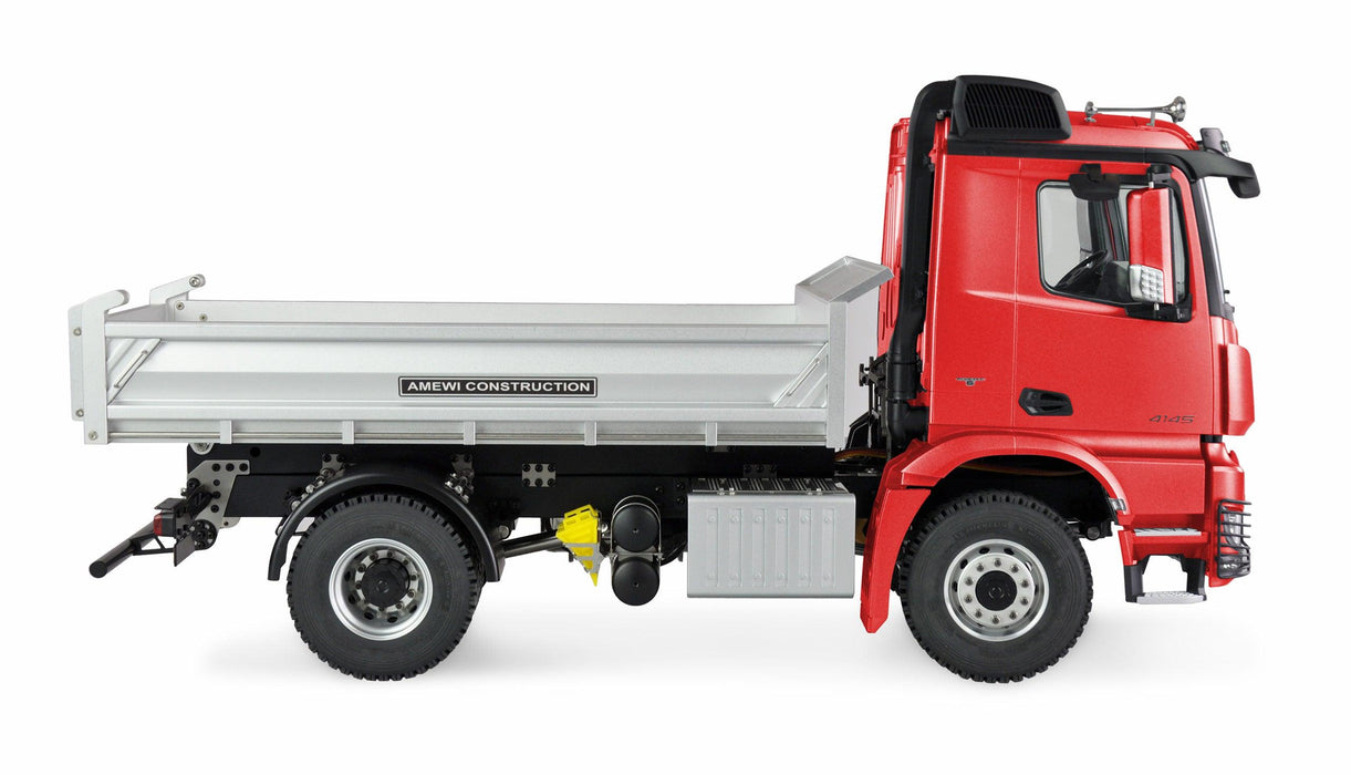 Amewi Mercedes-Benz Arocs Hydraulic Dump Truck Pro 4x4 1/14 PNP (Metaal, rood)