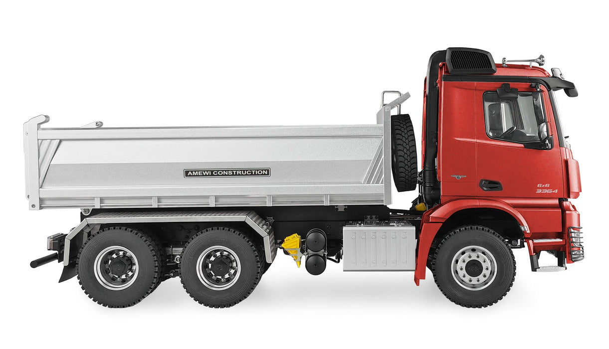 Amewi Mercedes-Benz Arocs Hydraulic Dump Truck Pro 6x6 1/14 PNP (Metaal, rood)