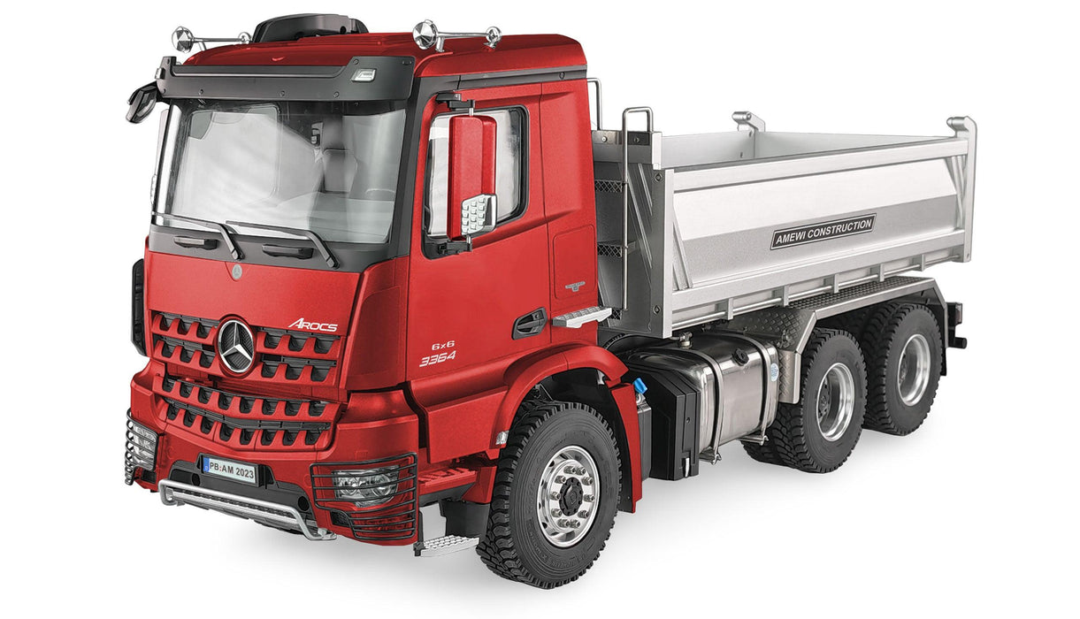 Amewi Mercedes-Benz Arocs Hydraulic Dump Truck Pro 6x6 1/14 PNP (Metaal, rood)