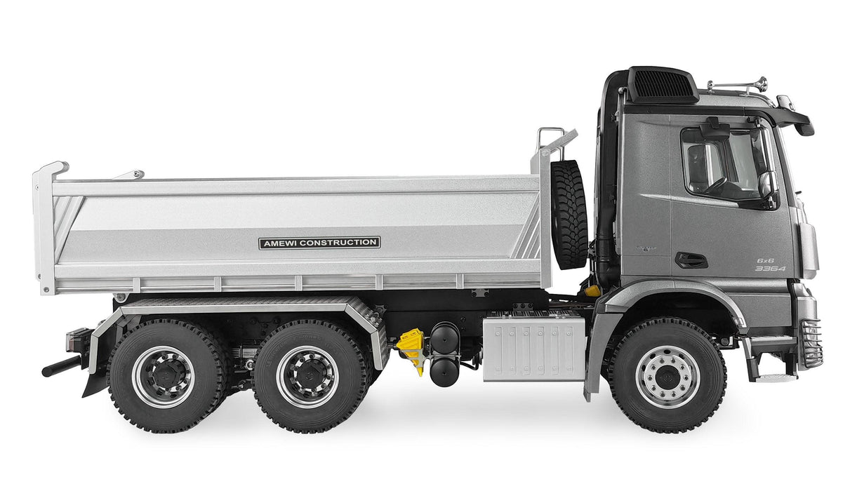 Amewi Mercedes-Benz Arocs Hydraulic Dump Truck Pro 6x6 1/14 PNP (Metaal, grijs)