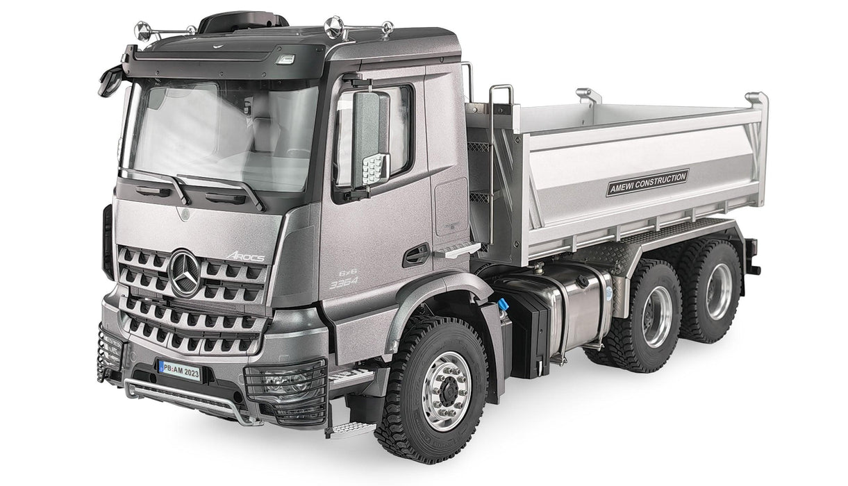 Amewi Mercedes-Benz Arocs Hydraulic Dump Truck Pro 6x6 1/14 PNP (Metaal, grijs)