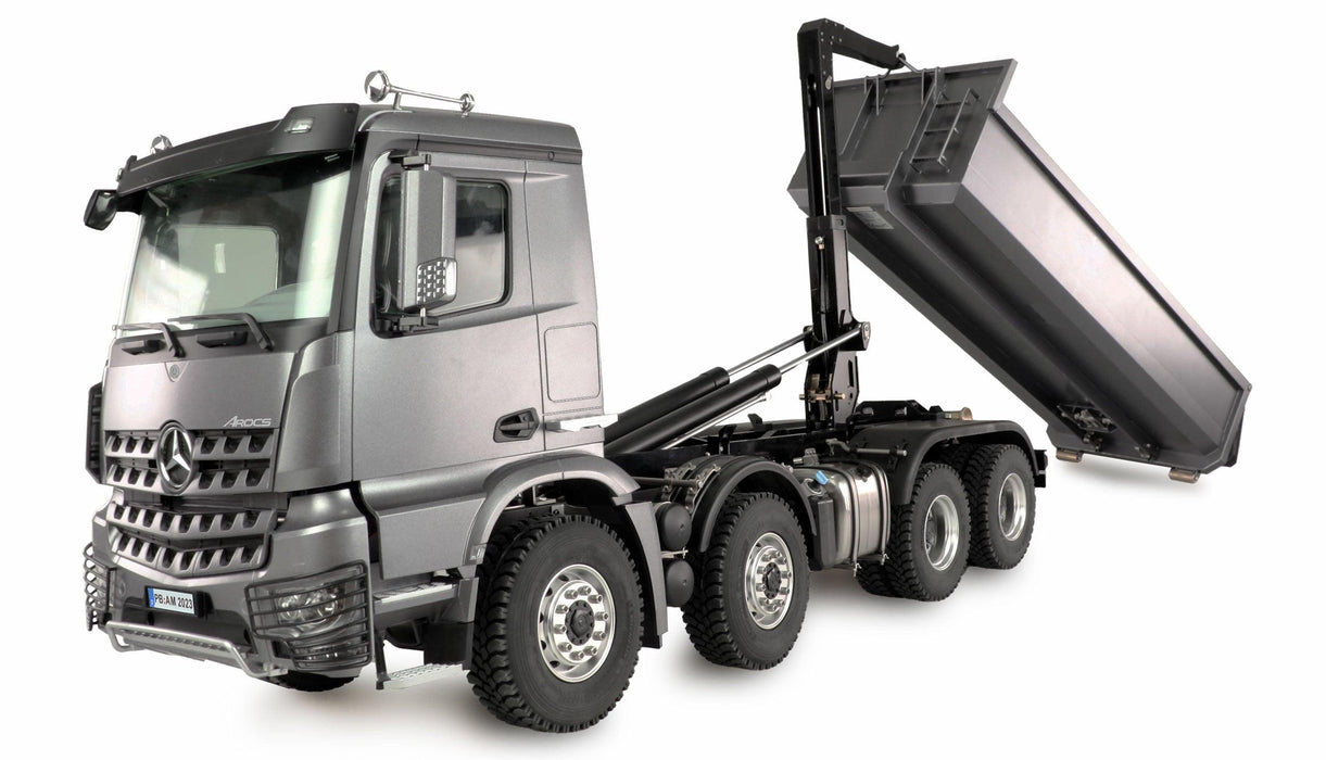 Amewi Mercedes-Benz Arocs Hydraulic Dump Truck Pro 8x8 1/14 PNP (Metaal, grijs)