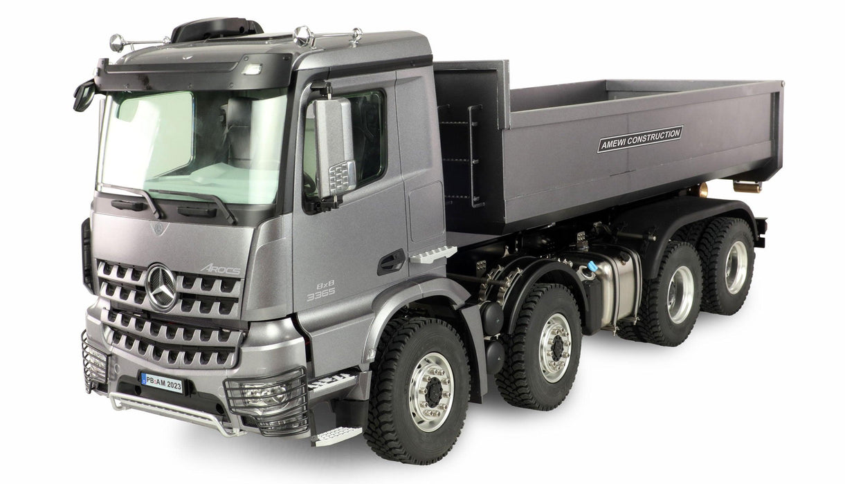 Amewi Mercedes-Benz Arocs Hydraulic Dump Truck Pro 8x8 1/14 PNP (Metaal, grijs)