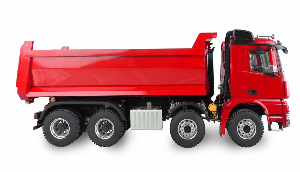 Amewi Mercedes-Benz Arocs Hydraulic Dump Truck Pro 8x8 1/14 PNP (Metaal, rood)