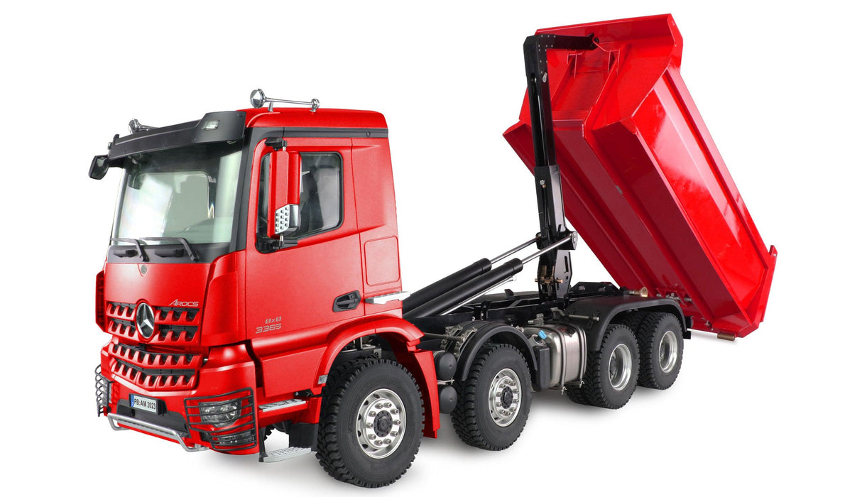 Amewi Mercedes-Benz Arocs Hydraulic Dump Truck Pro 8x8 1/14 PNP (Metaal, rood)