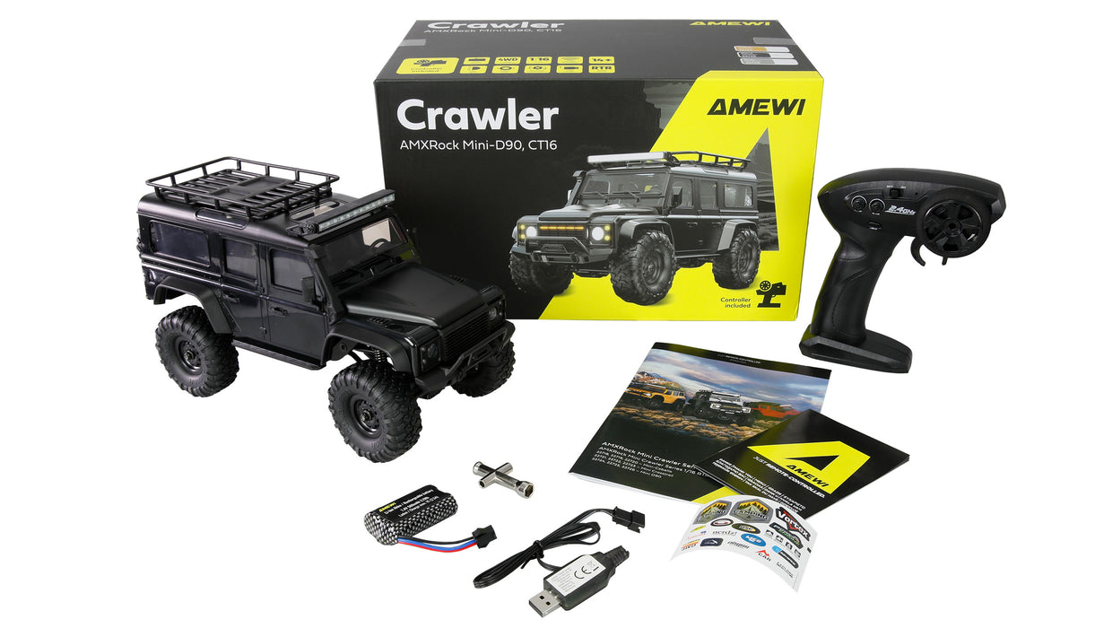 AMXRock Mini-D90 Crawler 1/16 PNP (Black)