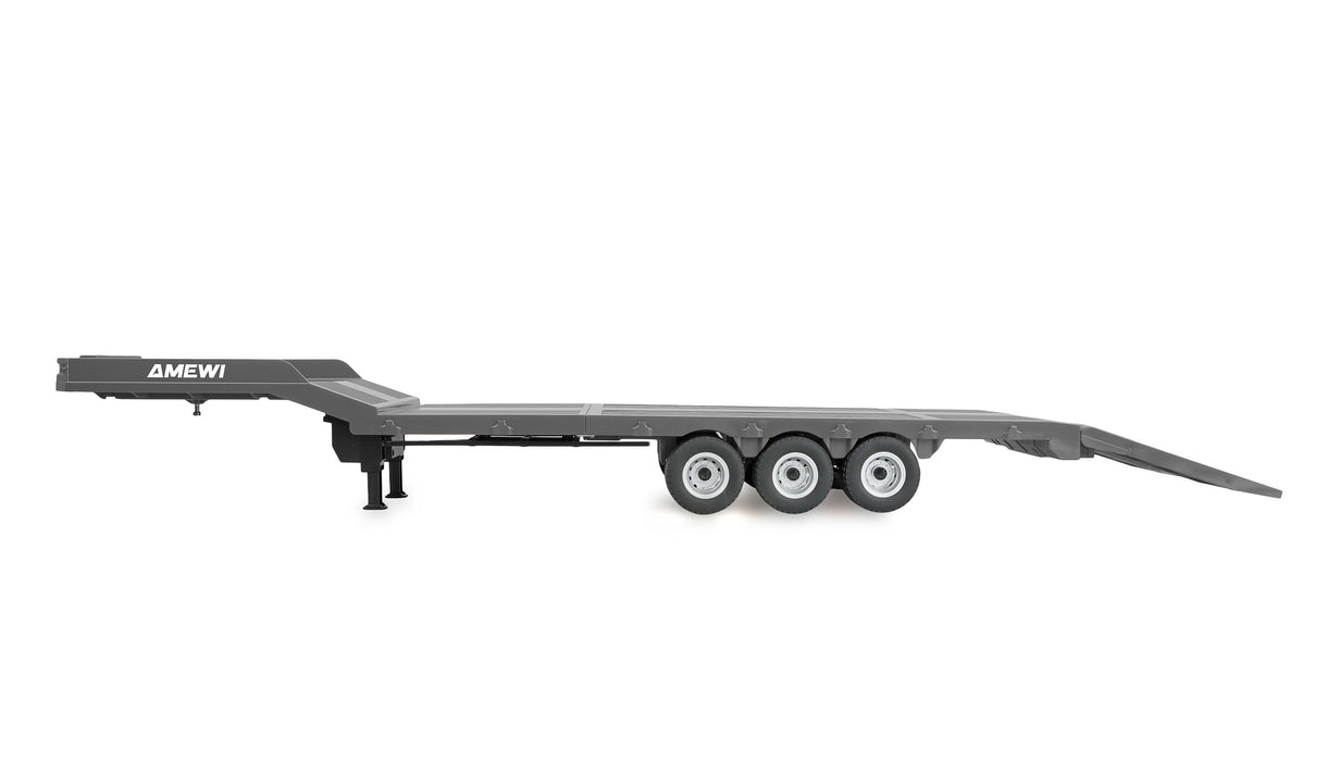 Amewi Flatbed Semi-Trailer Three Axles for Scania 1/18 (Silver)