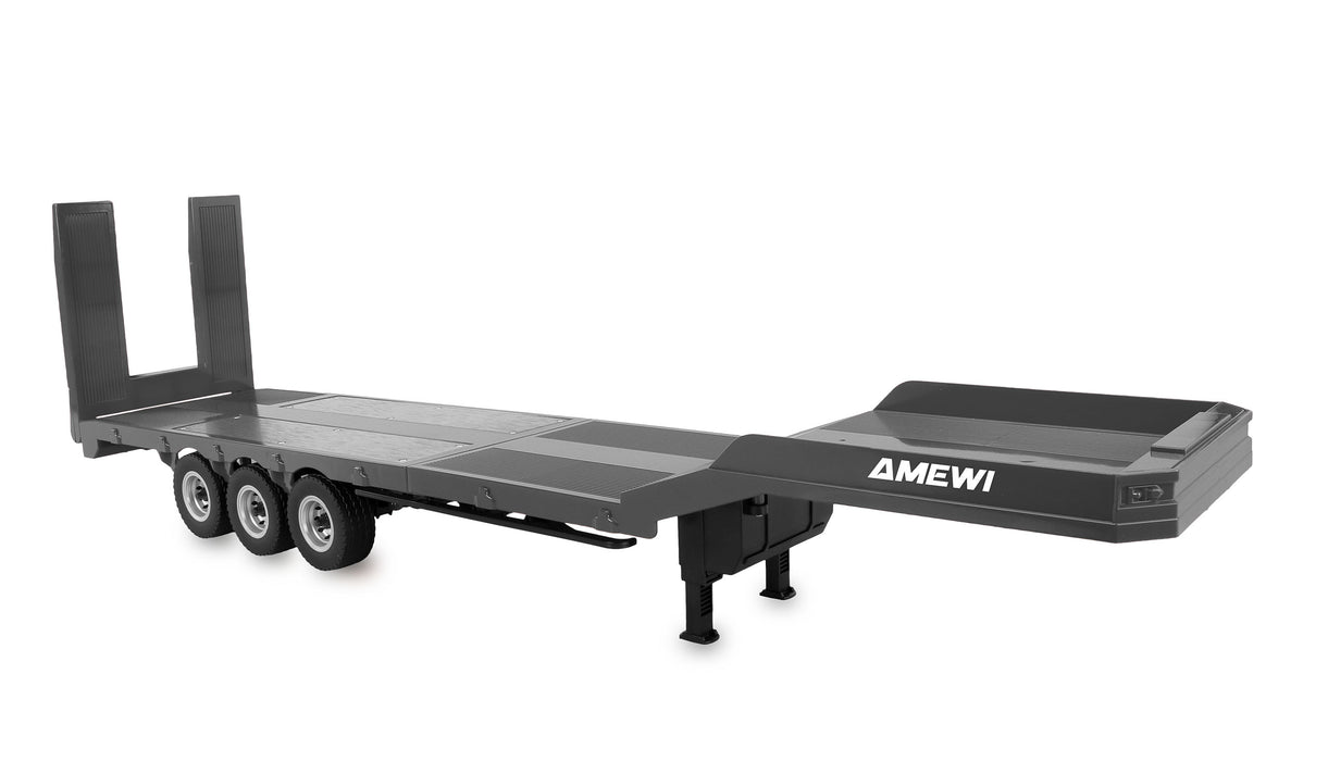 Amewi Flatbed Semi-Trailer Three Axles for Scania 1/18 (Silver)
