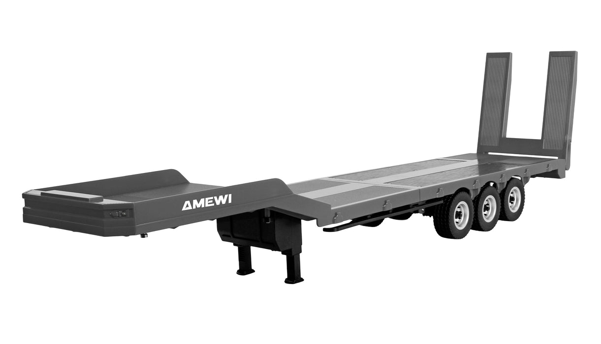 Amewi Flatbed Semi-Trailer Three Axles for Scania 1/18 (Silver)