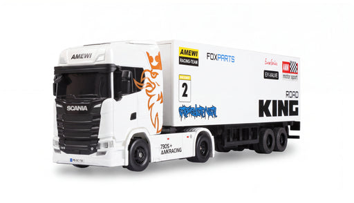 Amewi Mini Scania 730 S with Box Semi-trailer 4WD 1/64 RTR (White)