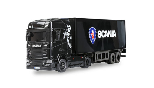 Amewi Mini Scania 730 S with Box Semi-trailer 4WD 1/64 RTR (Black)