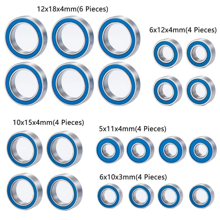 22PCS Complete Bearing Kit for Losi Tenacity 1/10 (Metaal) Lager Yeahrun 