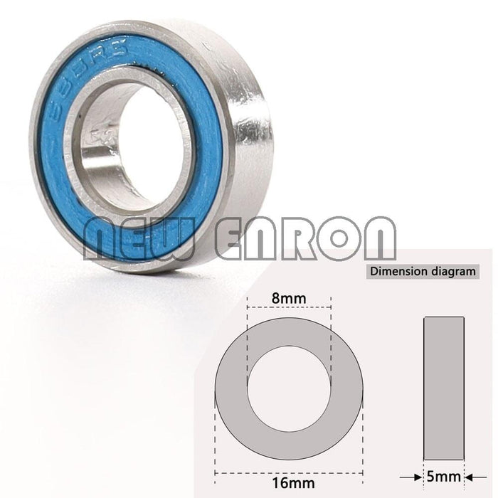 22PCS Rubber Sealed Ball Bearing Set for Axial AX10 SCX10 1/10 (Staal) Lager New Enron 