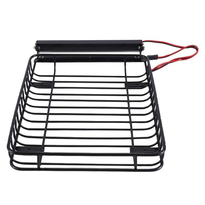 232x145mm Roof Rack w/ LED Light Bar for Traxxas, Axial 1/10 (Metaal) - upgraderc