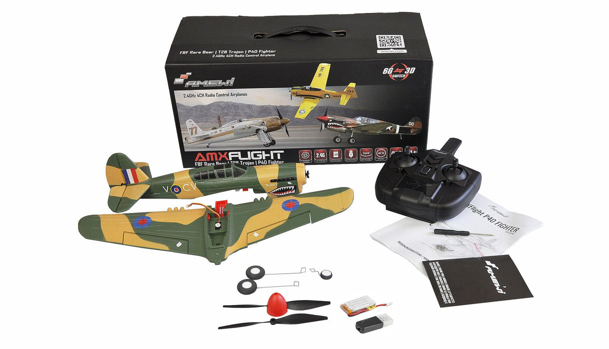 Amewi AMXFlight P40 Avion de chasse PNP (Schuim)