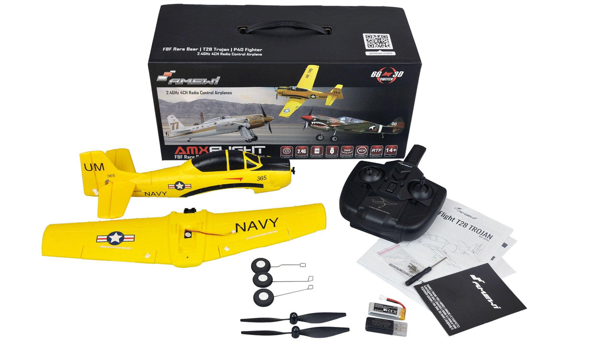 Amewi AMXFlight T28 Trojan Avion PNP (Mousse)