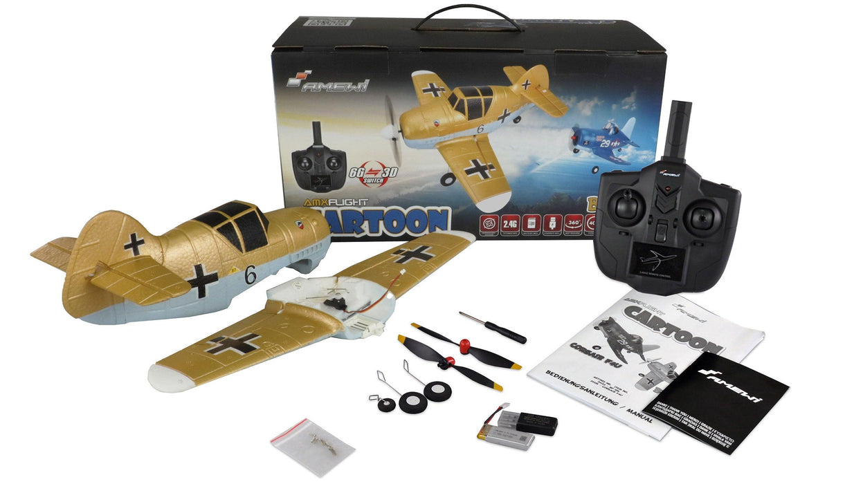 Amewi AMXFlight Cartoon BF-109 Avion 350mm PNP (Schuim)