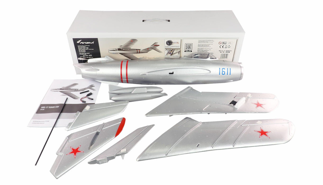 Amewi AMXFlight MIG-17 EDF Jet 730mm Avion BNF (Schuim)
