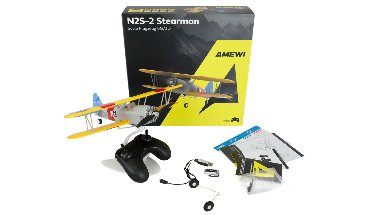 Amewi AMXFlight N2S-2 Stearman 360mm 6G/3D 6-Ch PNP