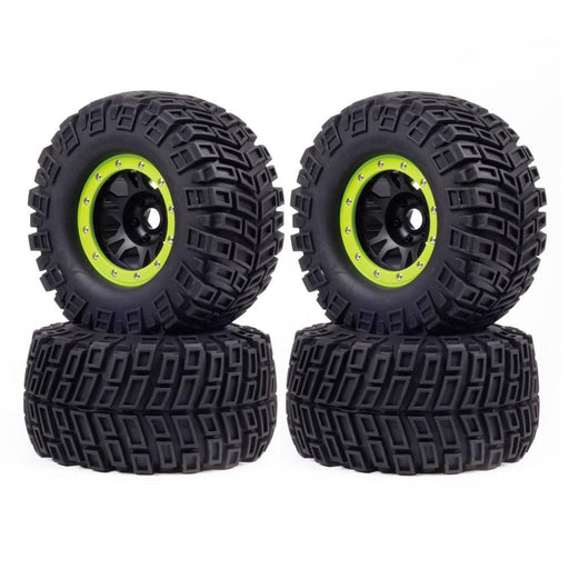 2/4PCS 166mm Wheel Rim Tires for 1/8, 1/10 Monster Truck (Plastic+Rubber) Band en/of Velg Fimonda Green 4pcs 