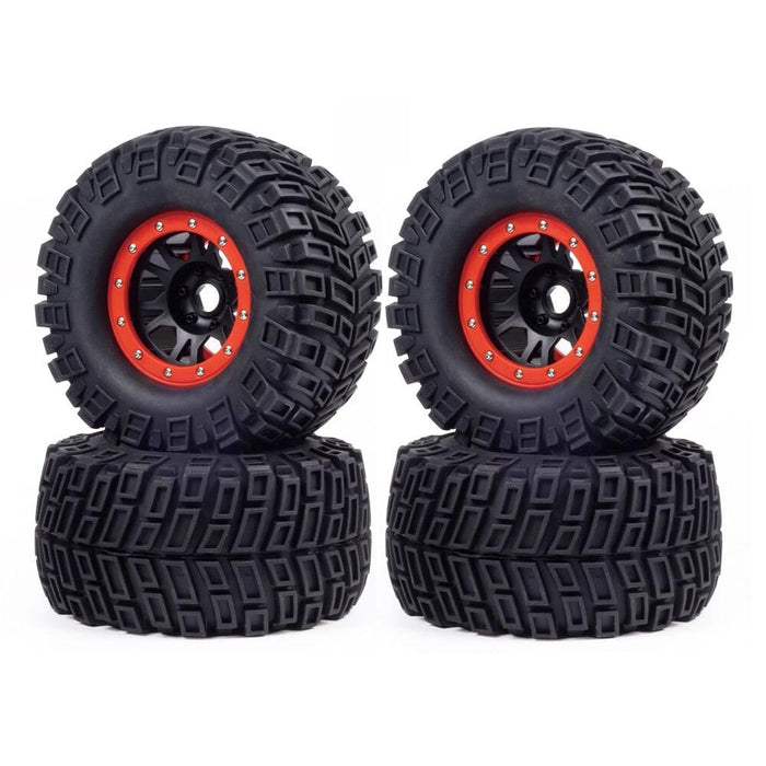 2/4PCS 166mm Wheel Rim Tires for 1/8, 1/10 Monster Truck (Plastic+Rubber) Band en/of Velg Fimonda Red 4pcs 