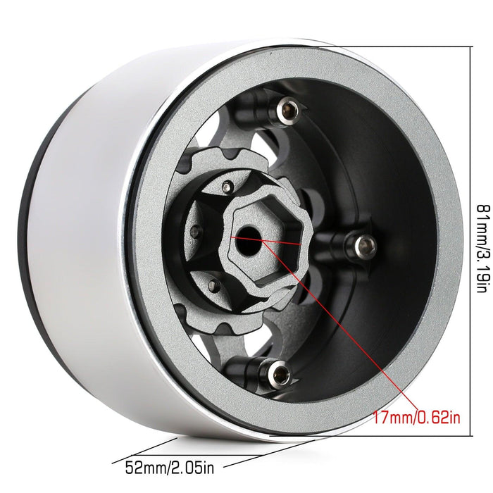 2/4PCS 2.9" Beadlock Wheel Rims for 1/6 Crawler (Aluminium) Band en/of Velg Injora 