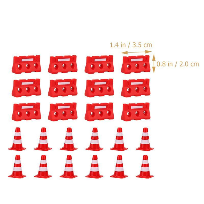 24pcs Mini Traffic Cones, Barricades (Plastic) Onderdeel upgraderc 