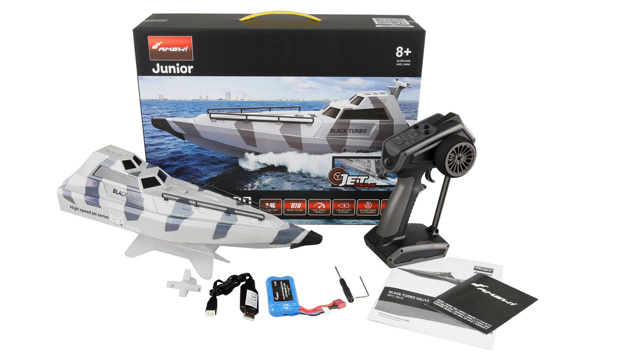 Amewi Black Turbo w/ Jet Drive 420mm Military Boat (gray)