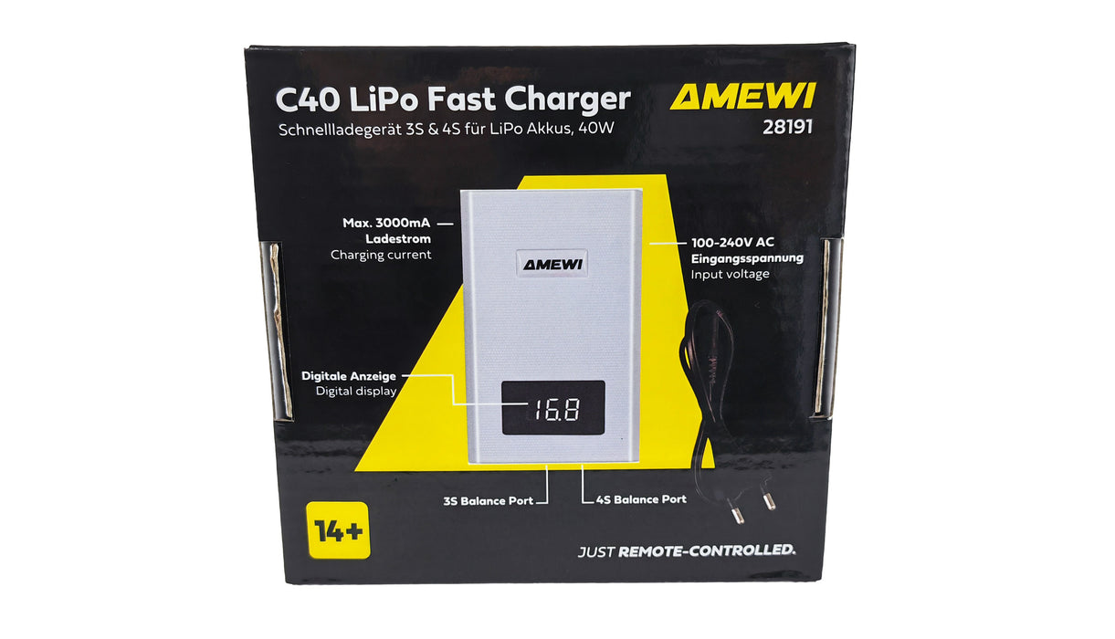 Amewi C40 Chargeur Rapide LiPo 3-4S 40W