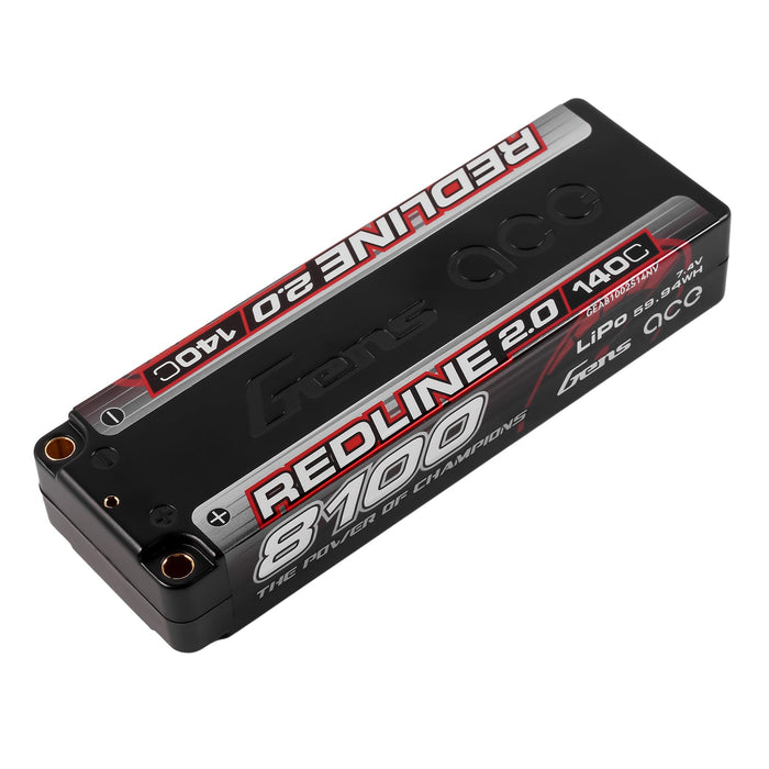 Gens Ace Redline 2.0 8100mAh 7.4V 140C 2S HardCase Lipo Battery